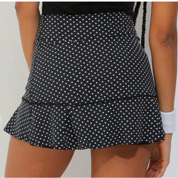 Dona Jo New With Tags JoJo Skirt / Skort Black Polka Dot 14.5" SIZE XXL - Picture 2 of 3